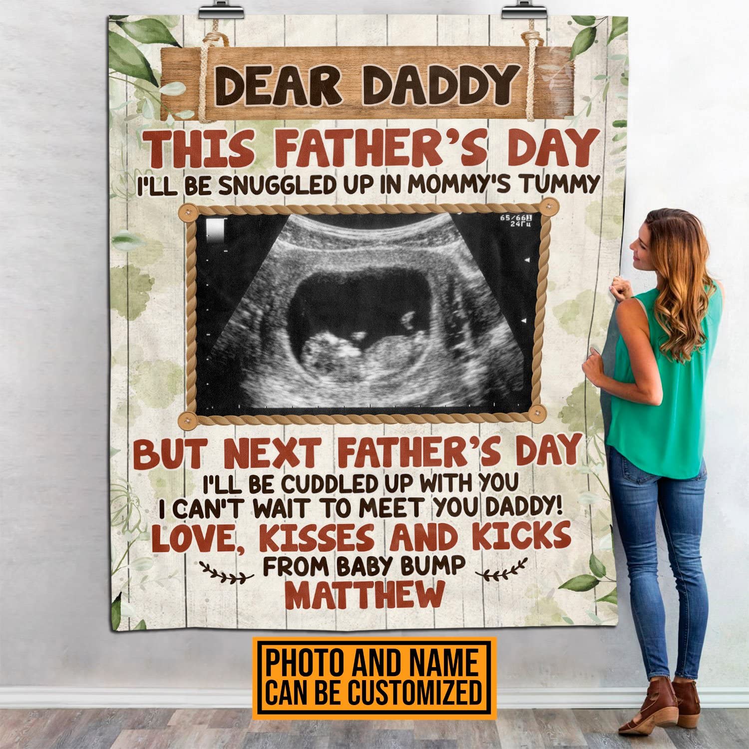 Personalized Fleece Blanket for Father's Day - 