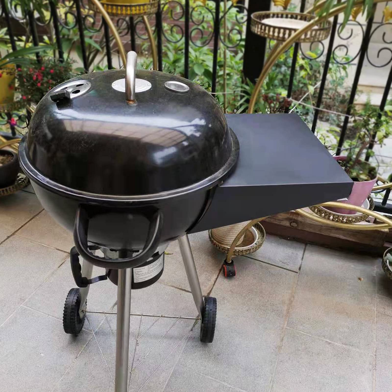 Weber Kettle Premium 22-inch Charcoal Grill Side Shelf Replacement - Barbecue Table Shelf Accessory for 22