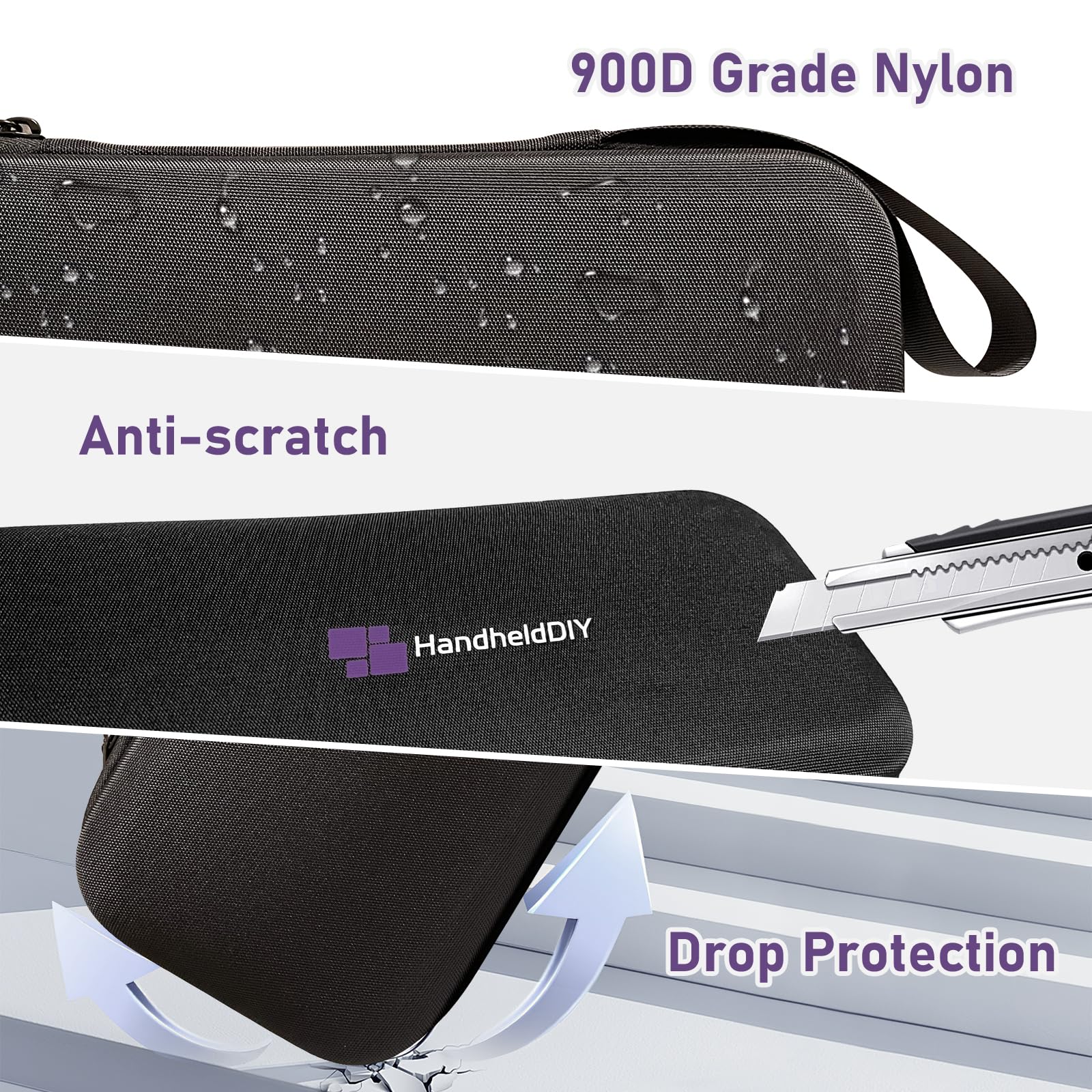 Ultra Thin ASUS ROG Ally Carrying Case - 900D Premium Nylon with Mesh Pocket - Lightweight Travel Bag - Dustproof & Scratch Resistant Gaming Accessory (Black) - Perfect for Travel, Commuting & Gaming On-The-Go