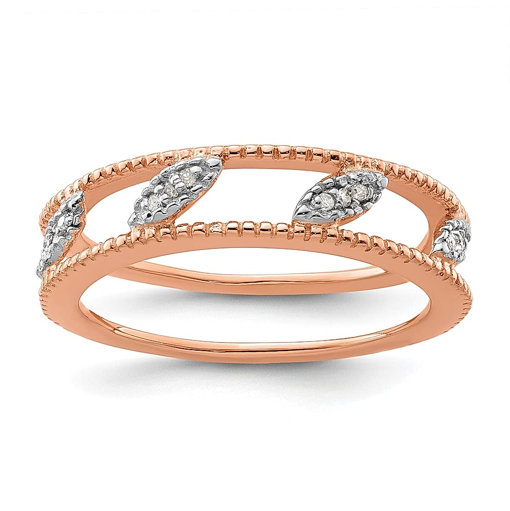 925 Sterling Silver Rose Gold Plated Diamond Stackable Ring Set for Women - Dainty Elegant Jewelry Gift for Her - Perfect for Everyday Wear, Anniversary & Valentine's Day Gifts