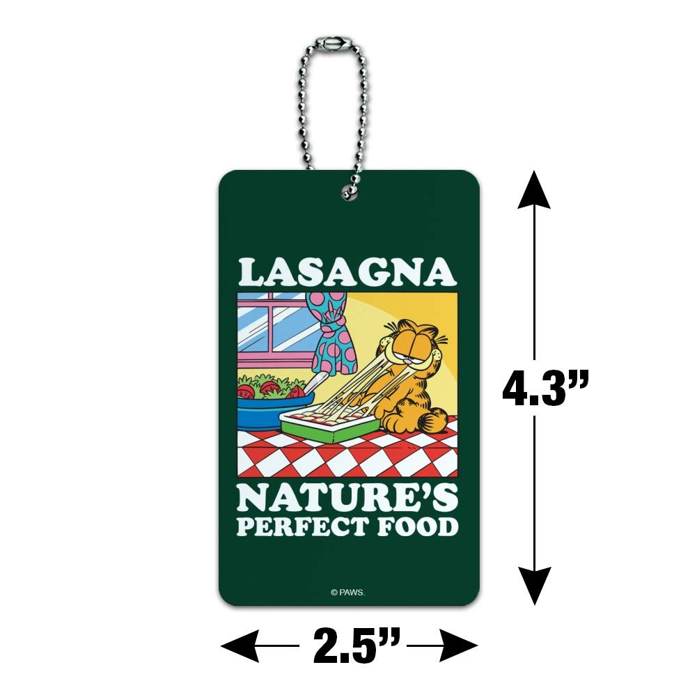 Garfield Lasagna Themed Luggage Tag - Funny Carry-On ID Tag for Suitcases & Bags | Perfect for Travel, Gifts & Pop Culture Fans