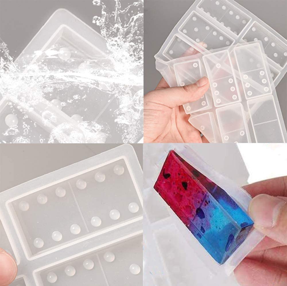 Premium Silicone Domino Molds for Resin Art - Double Six Epoxy Resin Game Molds, DIY Personalized Dominoes Crafting Kit - Perfect for Jewelry Making, Home Decor, and Board Game Accessories