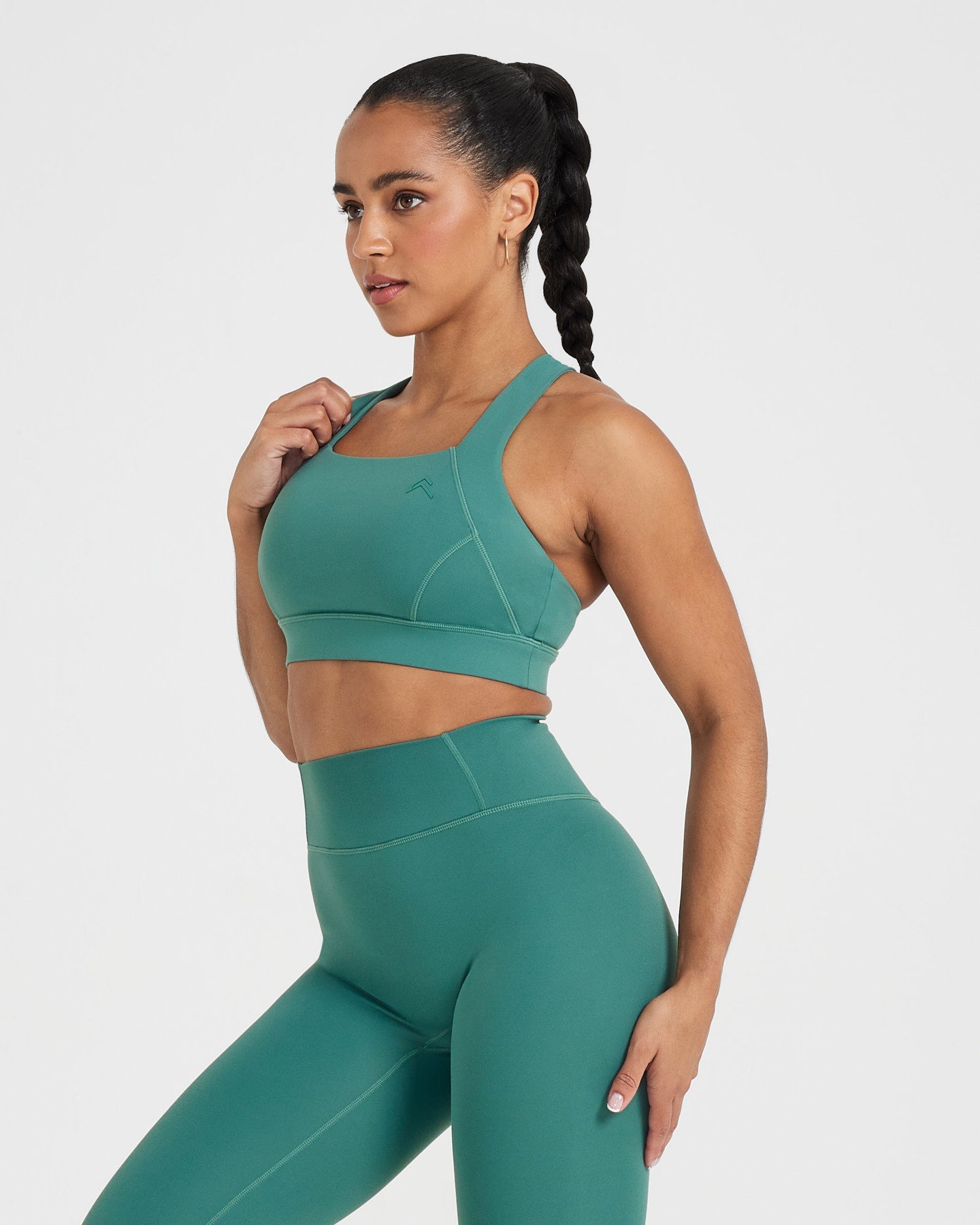 Timeless Wide Strap Sports Bra for Women - High Support Workout Top in Mineral Green | Yoga, Running, Gym & Activewear