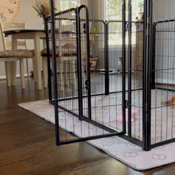 Homeplus Dog Playpen with Washable Pee Pad (2-Piece Set) - Indoor & Outdoor Pet Play Area for Puppies, Small & Medium Dogs - Perfect for Training, Travel, and Home Use