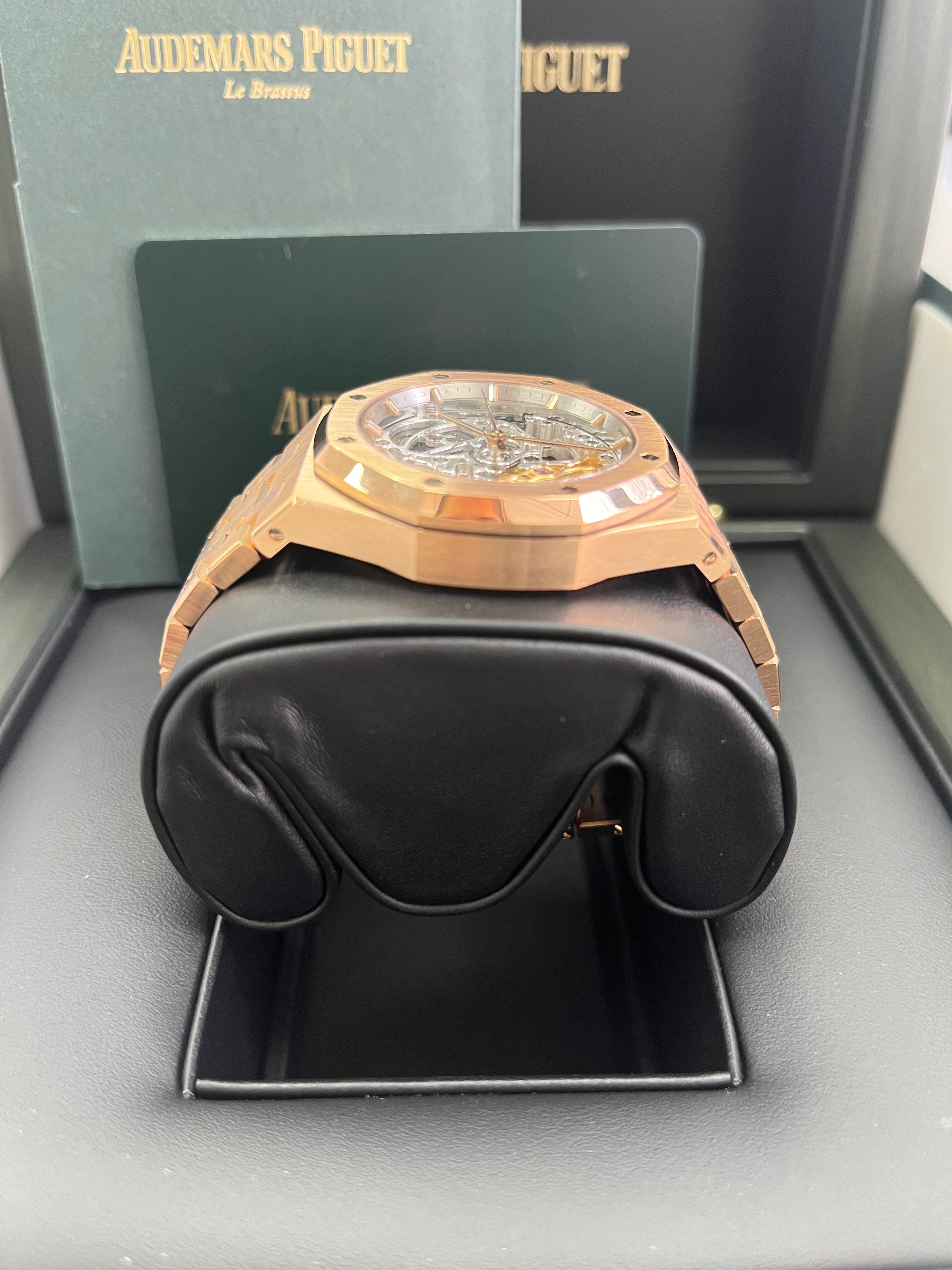Audemars Piguet Royal Oak 37mm Skeleton Rose Gold Watch - Double Balance Wheel Openworked Design - Pre-Owned Luxury Timepiece (Ref# 15467OR.OO.1256OR.01) - Perfect for High-End Collectors & Formal Occasions