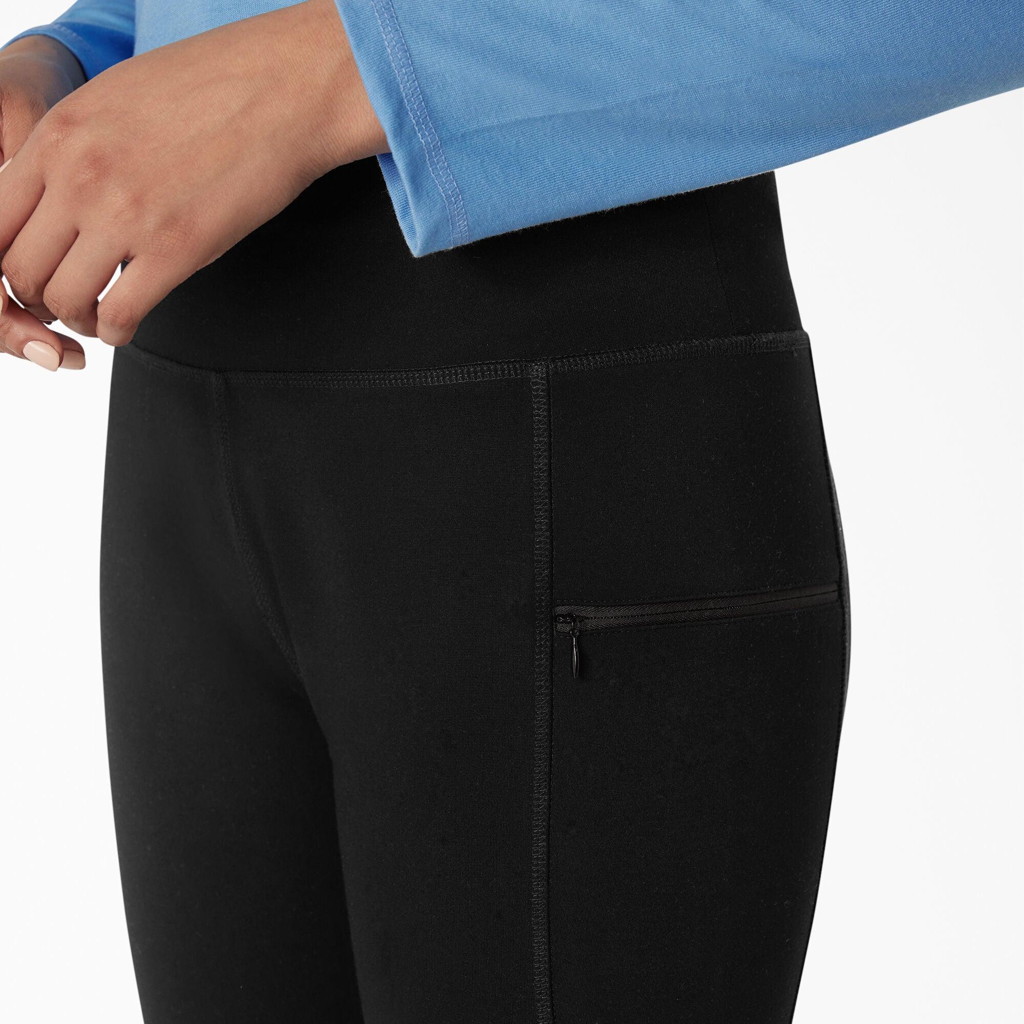 Women's High Waist Utility Leggings with Pockets - Stretchy Workout Yoga Pants for Running, Gym & Everyday Wear - Black