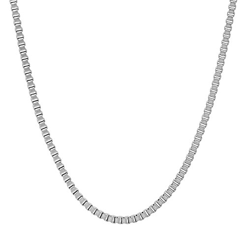 2mm High-Polished Stainless Steel Square Box Chain Necklace for Women & Men - Durable Hypoallergenic Jewelry Gift with Elegant Gift Box - Perfect for Everyday Wear, Parties & Special Occasions