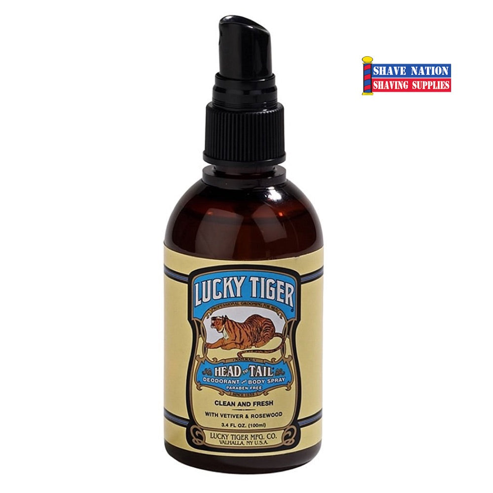 Lucky Tiger Head to Tail Deodorant Spray for Dogs - Natural Pet Odor Control for Fresh Smelling Fur - Perfect for Grooming, Travel & Daily Use