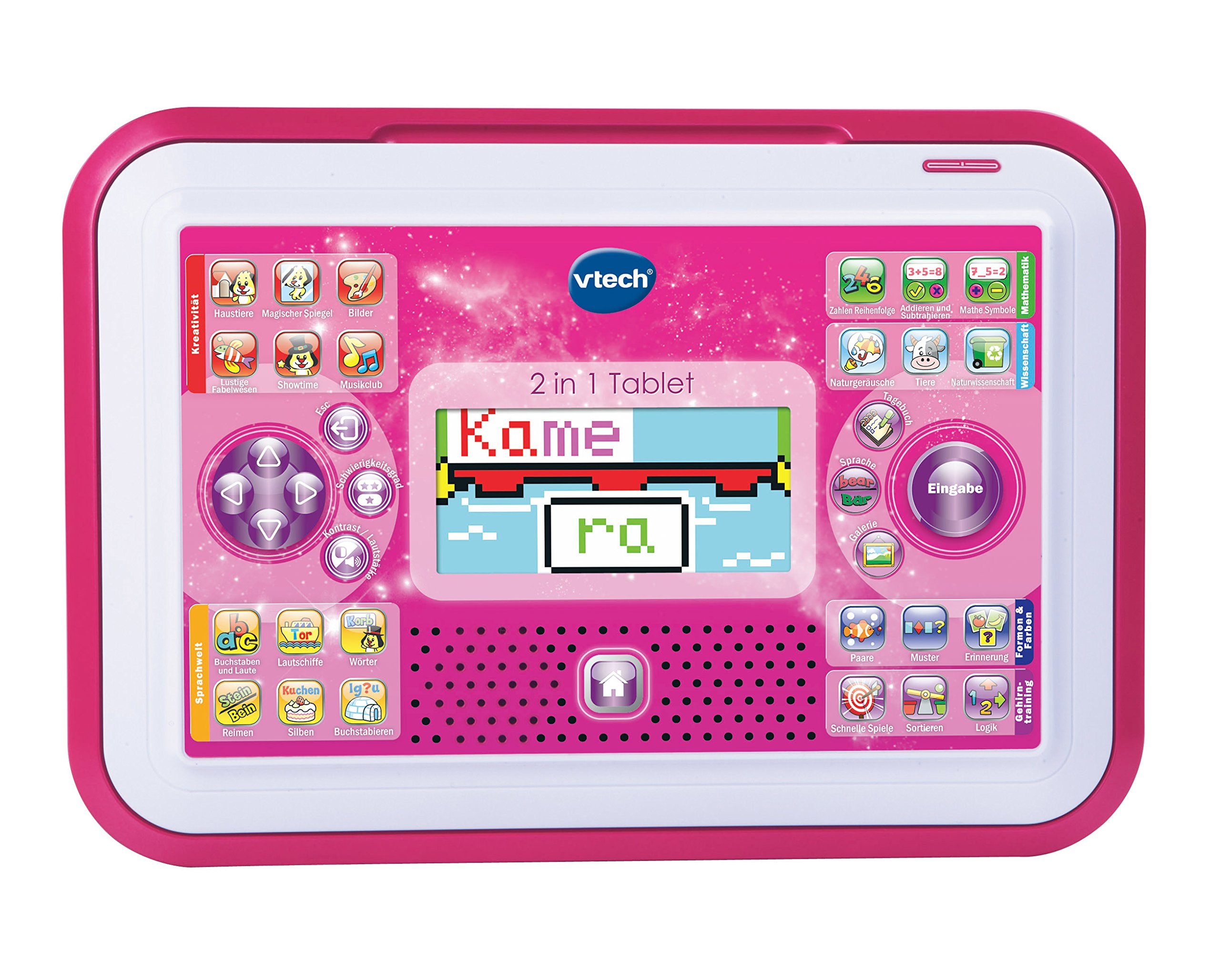 VTech 2-in-1 Kids Learning Tablet - Pink | Educational Toy with Interactive Games & Apps | Perfect for Preschool Learning & Travel Entertainment