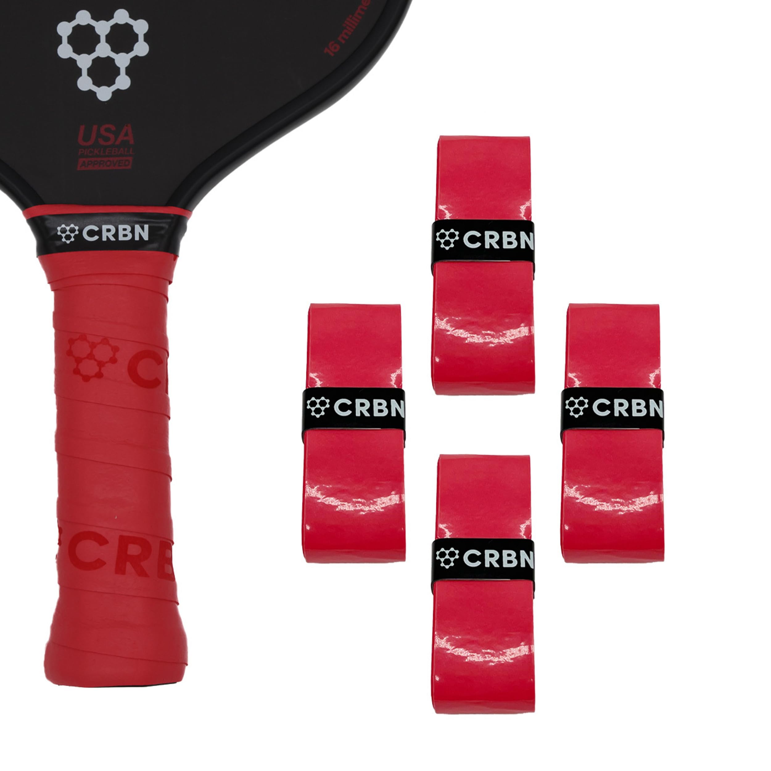 CRBN Drytec™ Overgrips - Best Shock Absorbing & Moisture Wicking Pickleball Paddle Grip Tape for Enhanced Performance - Perfect for Competitive Play, Training & Outdoor Sports
