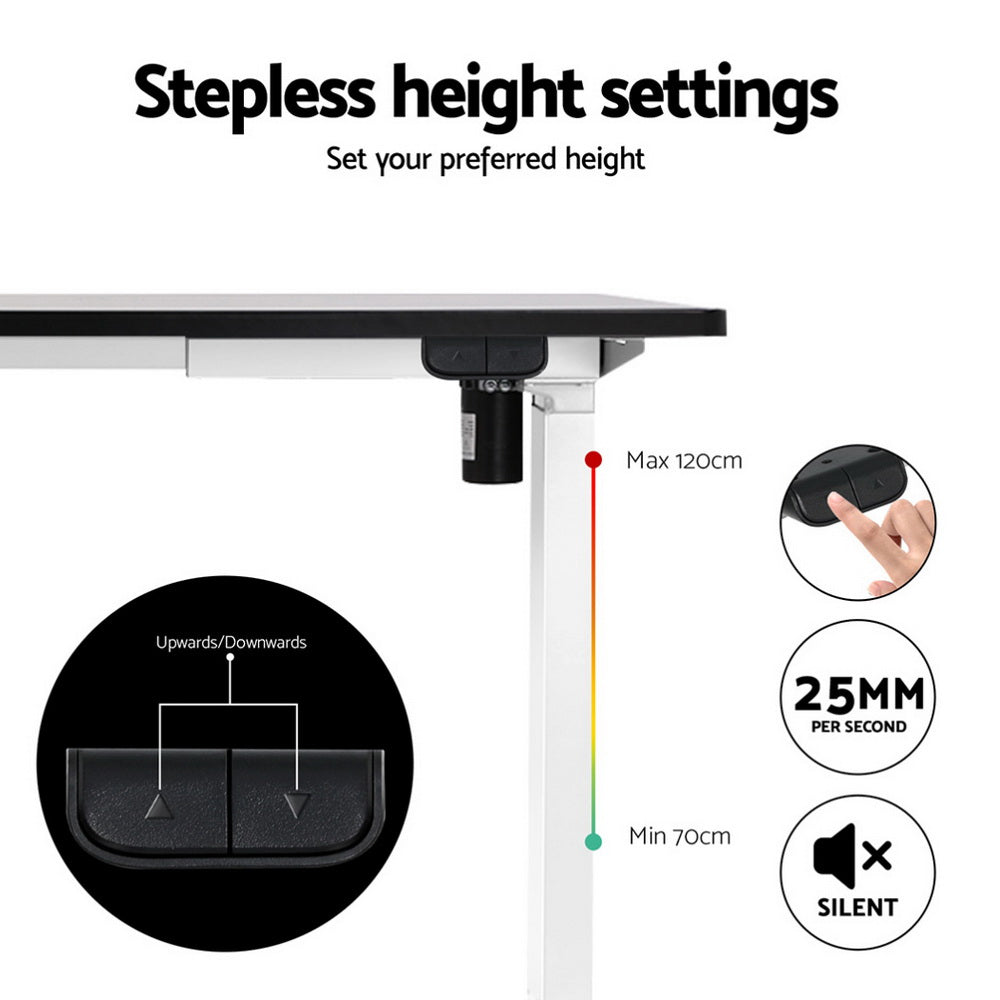 140cm Artiss Electric Height Adjustable Standing Desk with Mini Pedal Exercise Bike - Ergonomic Home Office Workstation for Remote Work & Fitness