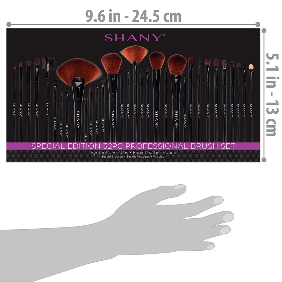 32-Piece Professional Makeup Brush Set with Vegan Leather Pouch - Synthetic Bristles for Foundation, Contour & Eyeshadow - Perfect for Makeup Artists & Beauty Enthusiasts