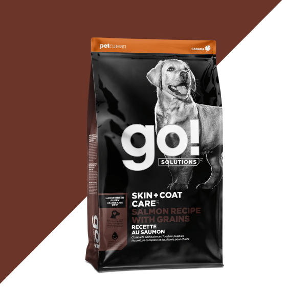Premium Large Breed Puppy Food - Go! Solutions Skin & Coat Care Salmon & Grains Recipe | Supports Healthy Growth & Shiny Coat for Labrador, German Shepherd & Big Dogs | Ideal for Active Puppies & Sensitive Skin Care