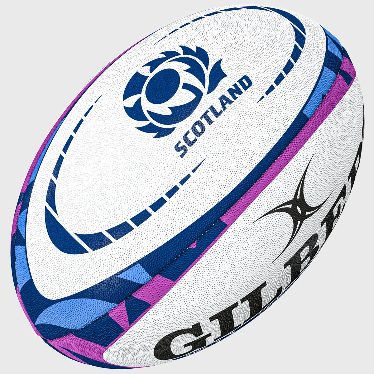 Gilbert Scotland Replica Rugby Ball - Official Size Navy & Purple Rugby Ball for Training & Matches - Perfect for Rugby Fans, Collectors & Sports Enthusiasts