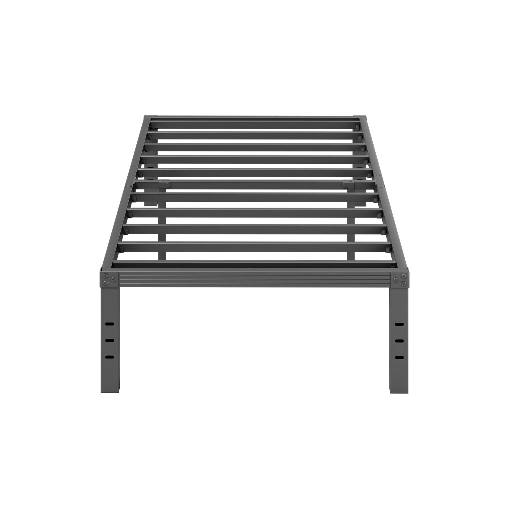 ZIYOO Twin Bed Frame with Heavy Duty Steel Slats - 16 Inch Platform Bed, No Box Spring Needed | Sturdy Non-Slip Design, Easy Assembly & Noise-Free | Under Bed Storage Space, Black | Perfect for Small Bedrooms, Guest Rooms & Dormitories