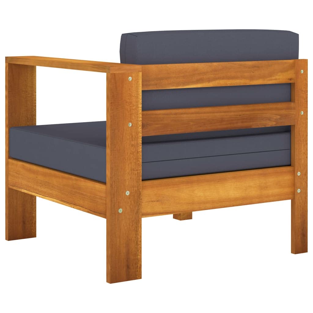 5-Piece Acacia Wood Patio Lounge Set with Dark Gray Cushions & Coffee Table - Modern Outdoor Sectional Sofa for Garden, Backyard, Poolside & Deck Relaxation