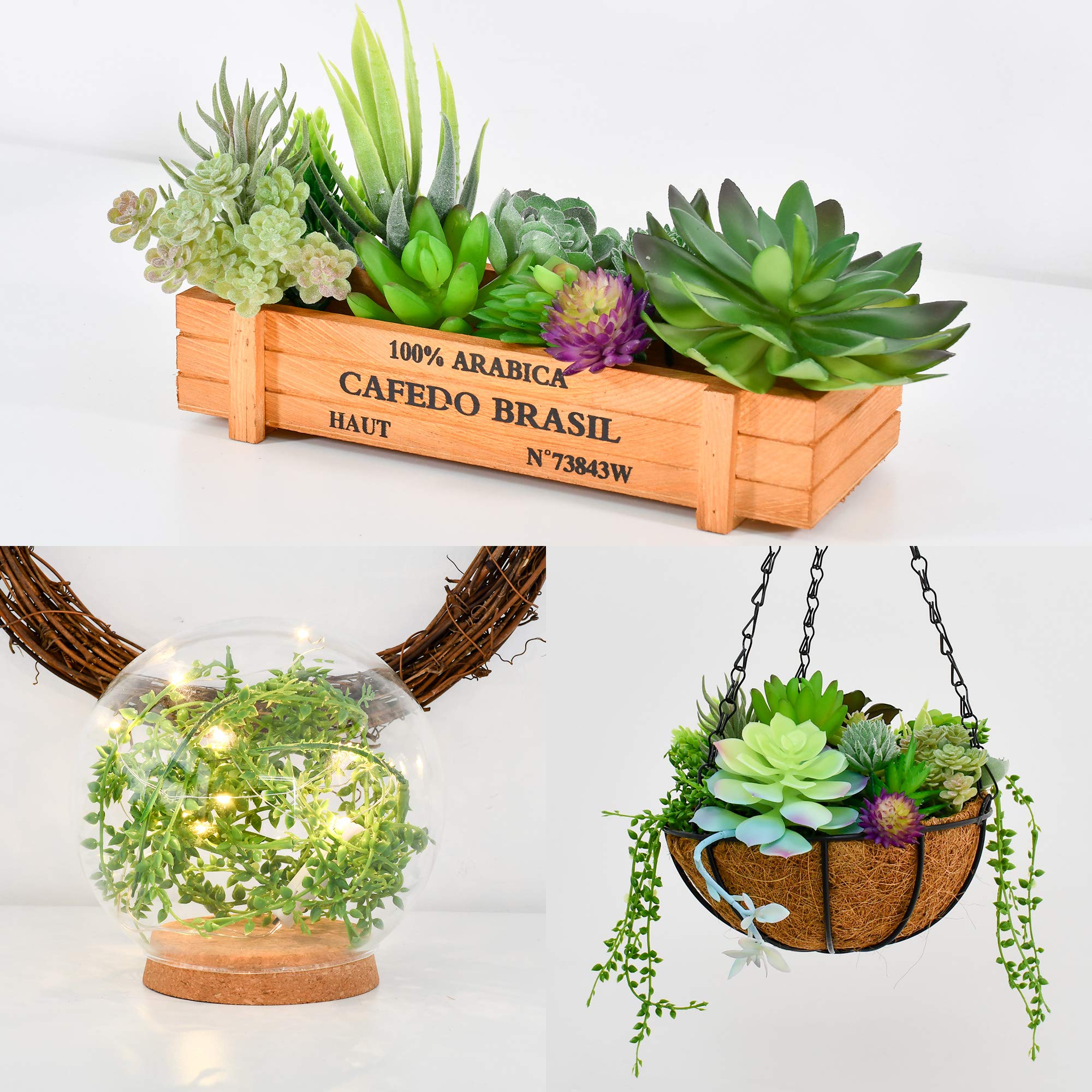 17 Pack Artificial Succulent Plants - Lifelike Fake Succulent Decor for Home & Office - Perfect for Table Centerpieces, Shelf Displays, Wedding Decor, and DIY Crafts