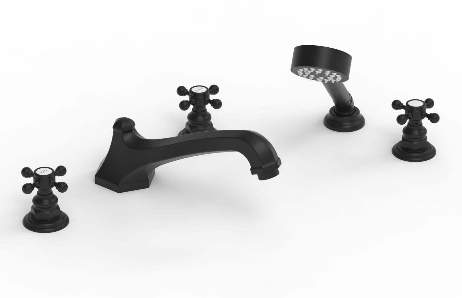 HEX TRADITIONAL Deck Mounted Bathtub Set with Hand Shower - 500 48 - Perfect for Bathroom Renovation & Spa-Like Relaxation at Home