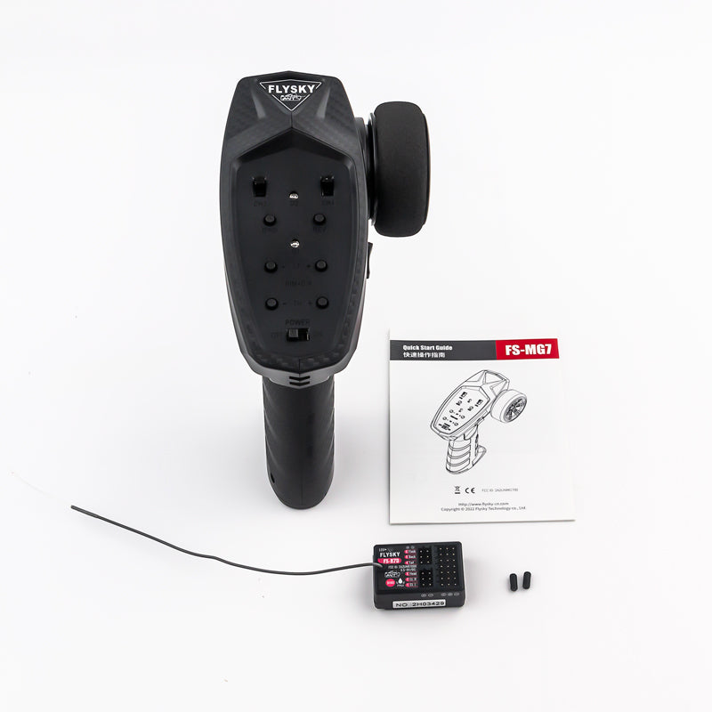 FlySky MG7 7-Channel Transmitter with R7D Receiver - Remote Controller for 1/14 RC Cars, Boats, Planes & Hobby Models | Perfect for Racing, Drifting & DIY RC Projects