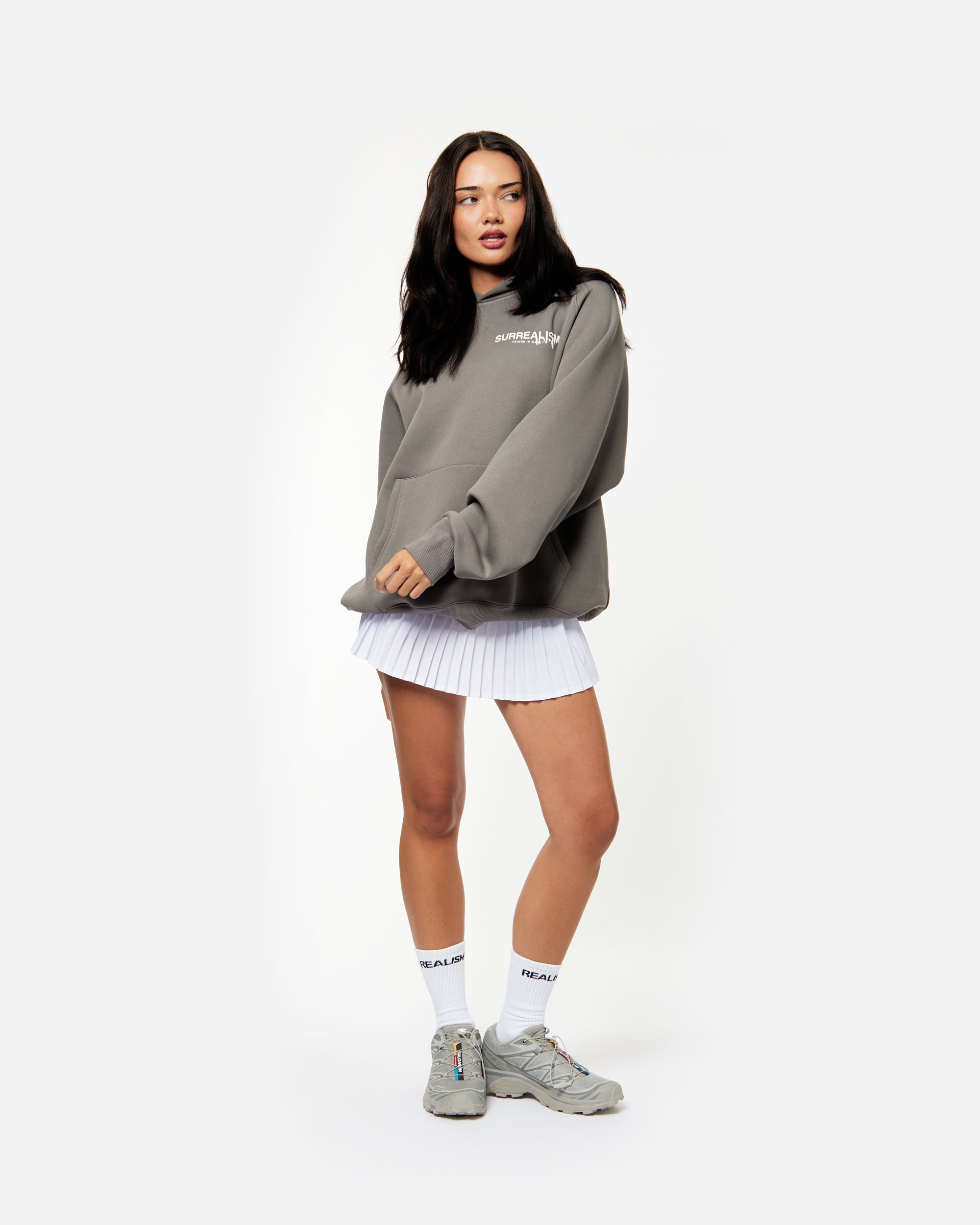 SSS Realism Surreal Logo Hoodie - Cool Grey | Trendy Streetwear for Men & Women | Perfect for Casual Outfits, Urban Fashion, and Everyday Comfort