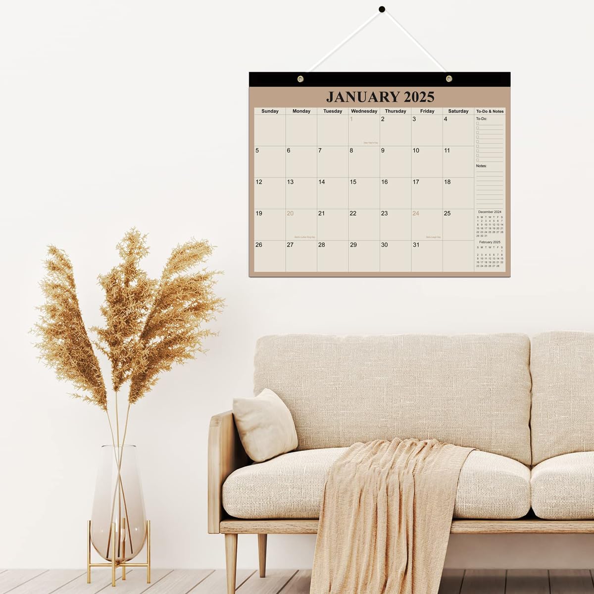 2025-2026 Desk Calendar - 15 Month Planner from April 2025 to June 2026 | Thick Paper Office & Home Organizer | 14