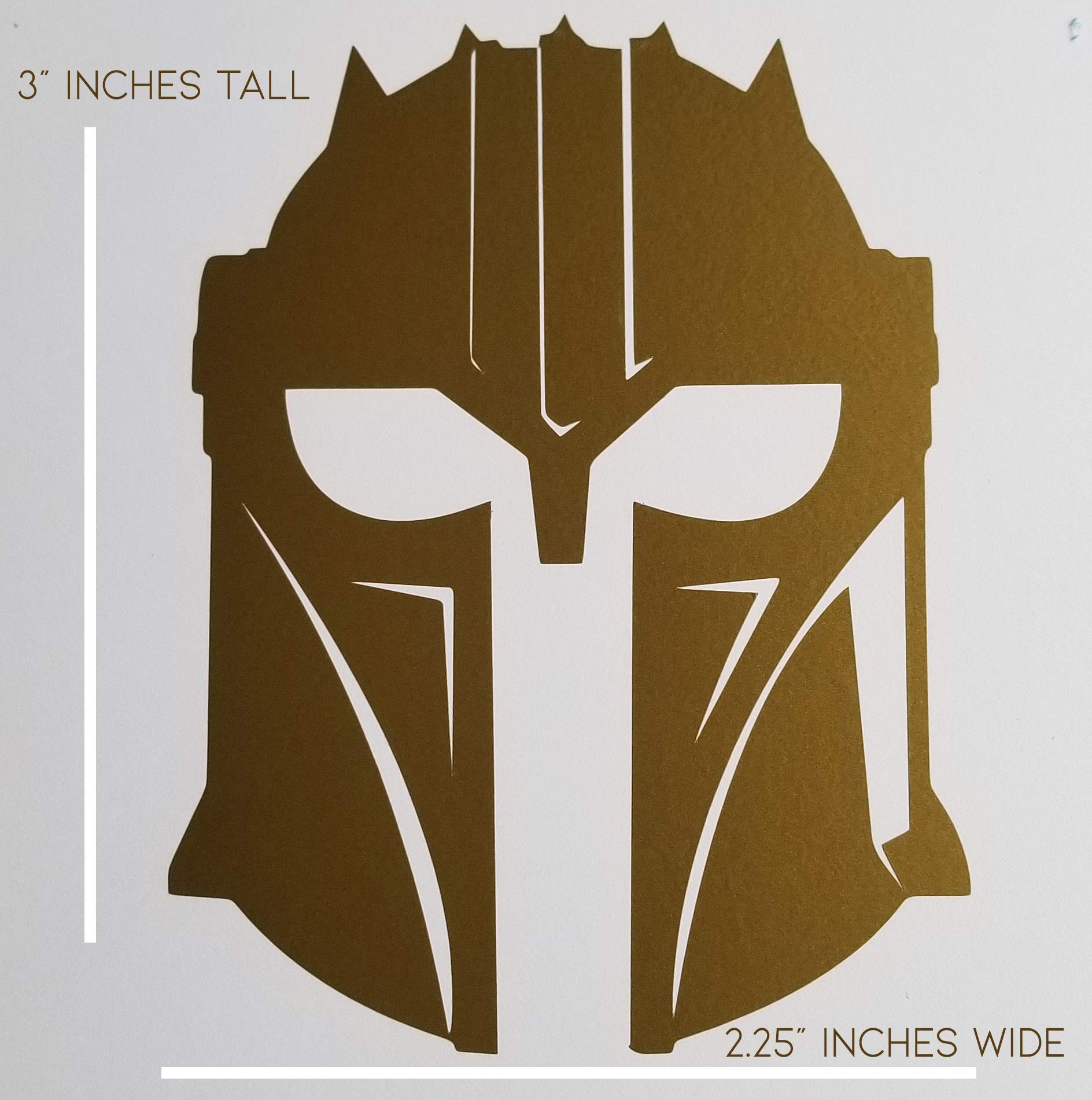 Gold Mando Decal Vinyl Sticker - Small Star Wars Themed Car & Laptop Decal for Fans - Perfect for Vehicles, Laptops, Water Bottles & DIY Projects