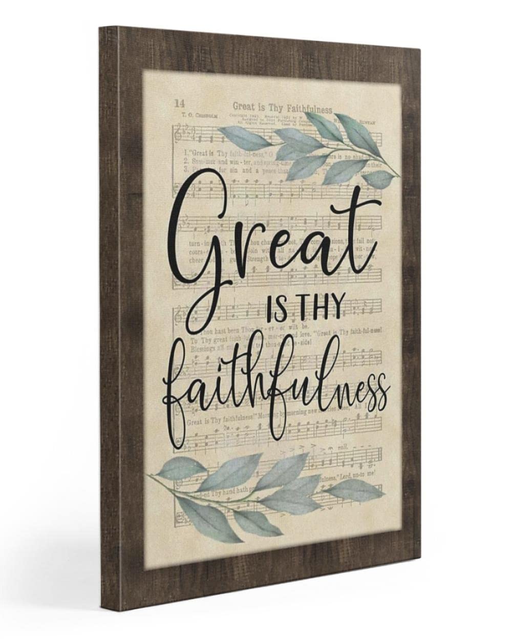 Great Is Thy Faithfulness Christian Hymns Wall Art Canvas Print - Inspirational Jesus & God Religious Home Decor for Church, Living Room, Bedroom