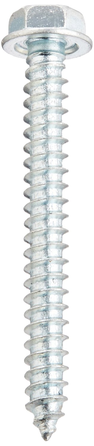 #8-18 Steel Sheet Metal Screws - Zinc Plated, Hex Washer Head (100 Pack) for DIY & Construction