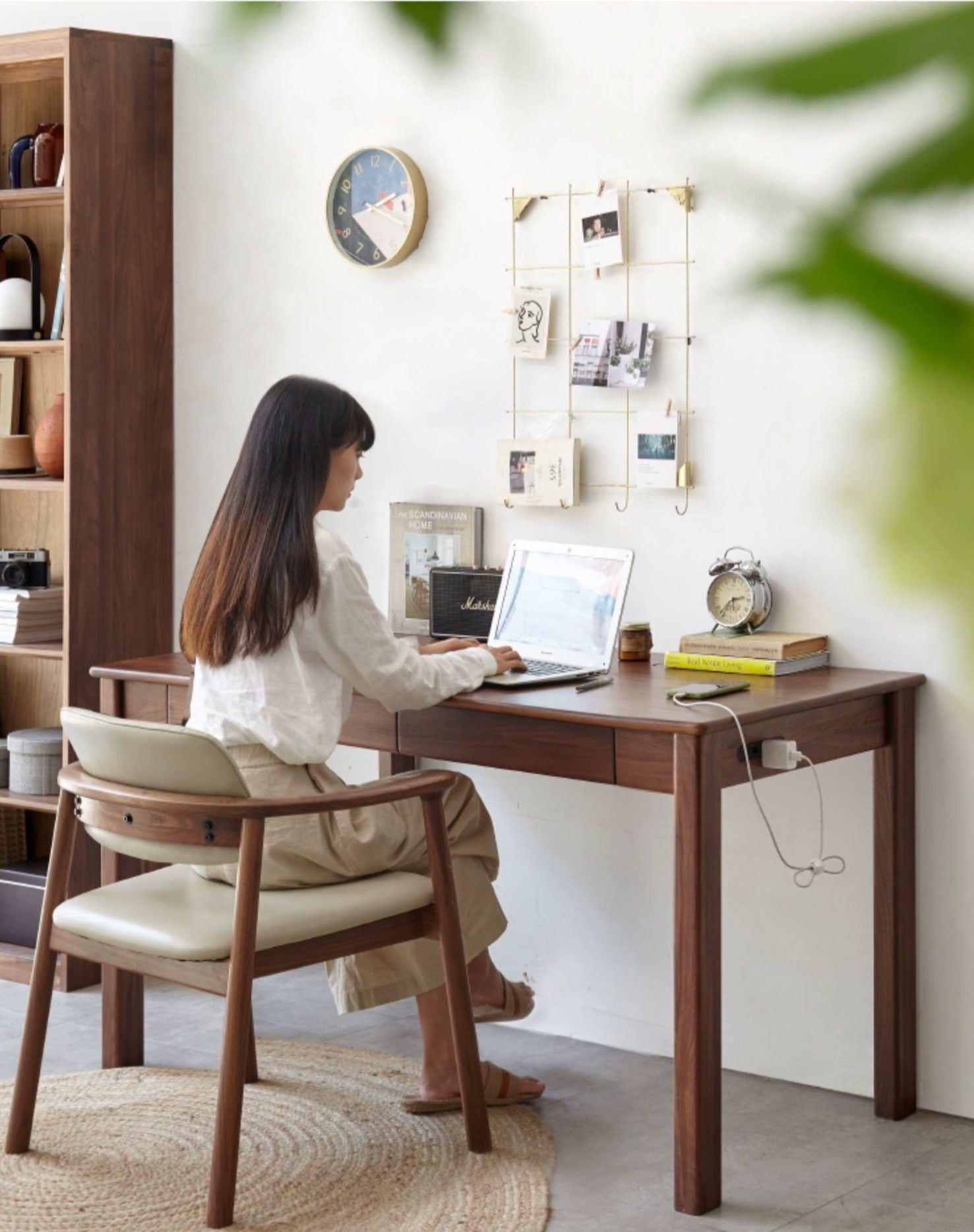 Premium Solid Wood Office Desk - Black Walnut, Oak & Ash Options | Modern Home Office & Executive Workspace Furniture