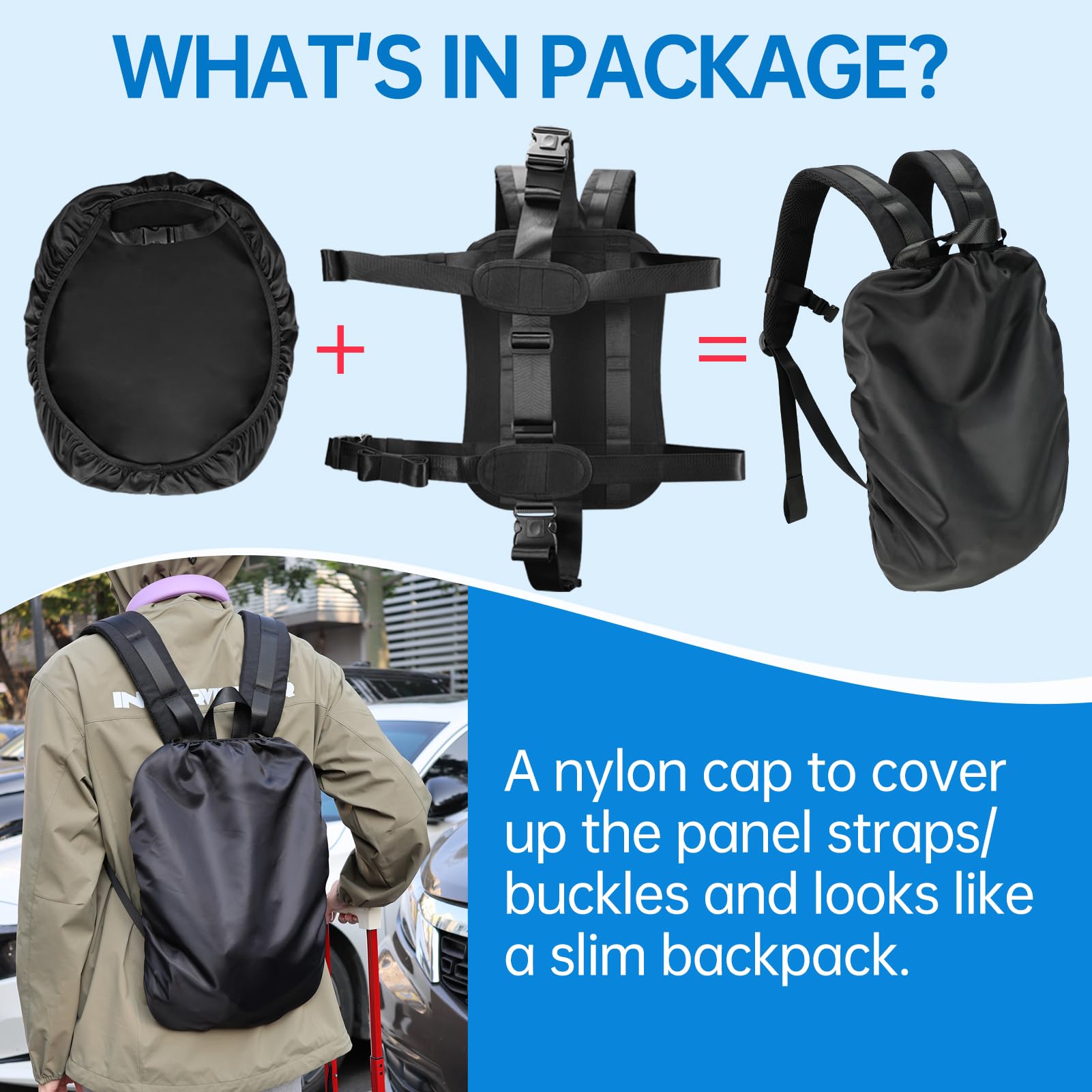 Premium Adjustable Strap Backpack for Travel - Lightweight Carry-On Luggage for Small to Medium Hard Shell Cases & Hand Baggage - Perfect for Airplane, Business Trips & Daily Commute