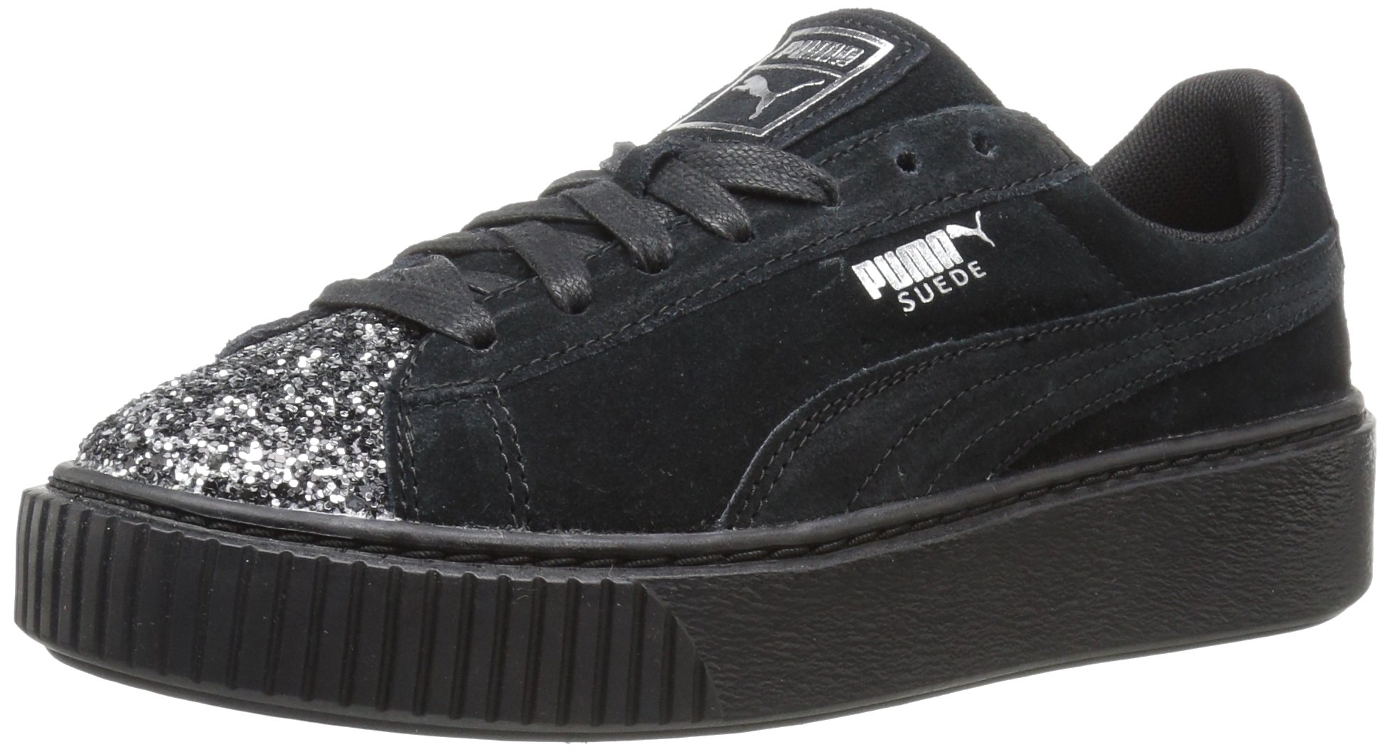 PUMA Women's Suede Platform Sneakers with Crushed Gem Details - Fashion Casual Shoes for Everyday Wear & Street Style Outfits
