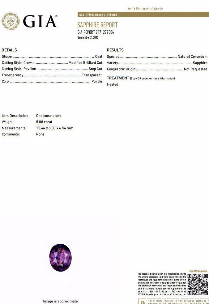 GIA Certified 6.41 Carat Natural Vivid Purple Sapphire Diamond Ring for Women | Elegant Engagement Wedding Gift | Perfect for Anniversary, Proposal & Special Occasions