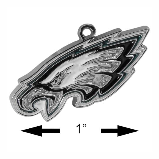 Philadelphia Eagles NFL Chain Necklace with Small Charm - 22 Inch Team Color Jewelry for Sports Fans - Perfect for Game Day, Tailgating & Eagles Pride Gifts