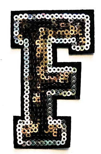 Black Sequins Letter F