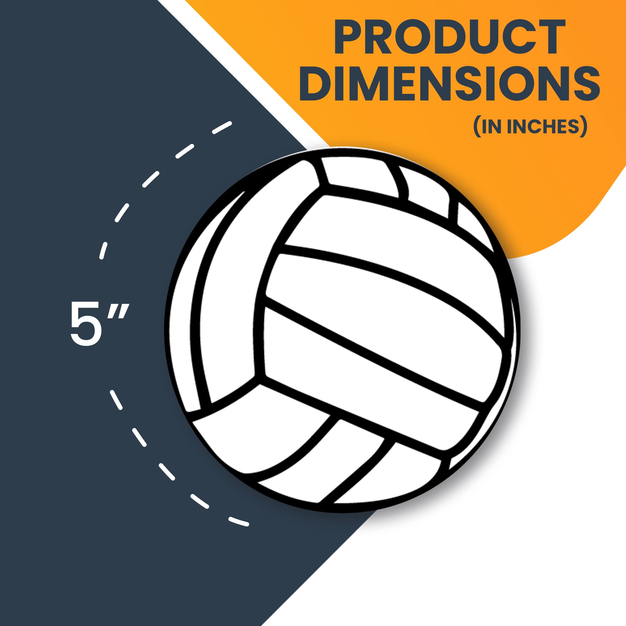 Volleyball Magnet Decal - 5 Inch Round White & Black Car Magnet for Vehicles, SUVs, Trucks - Volleyball Mom Gift - Perfect for Fridge, Locker & Metal Surfaces - Show Your Team Spirit at Games & Practice