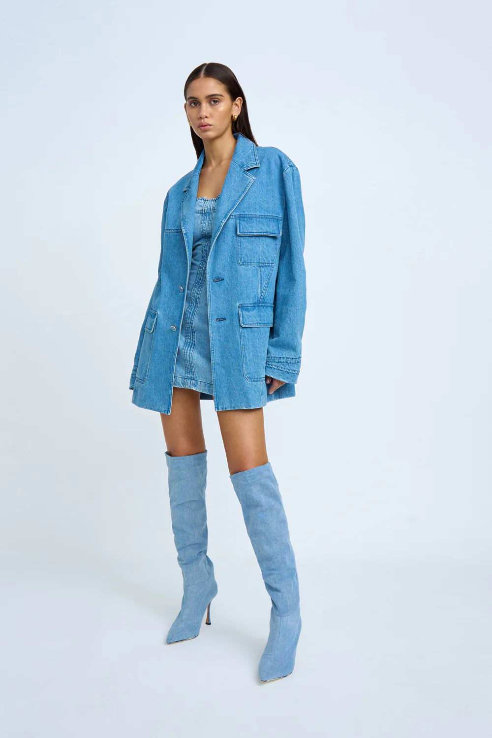 Blue Jean Beauty Blazer - Distressed Denim Jacket for Women | Casual & Chic Outerwear for Everyday Wear