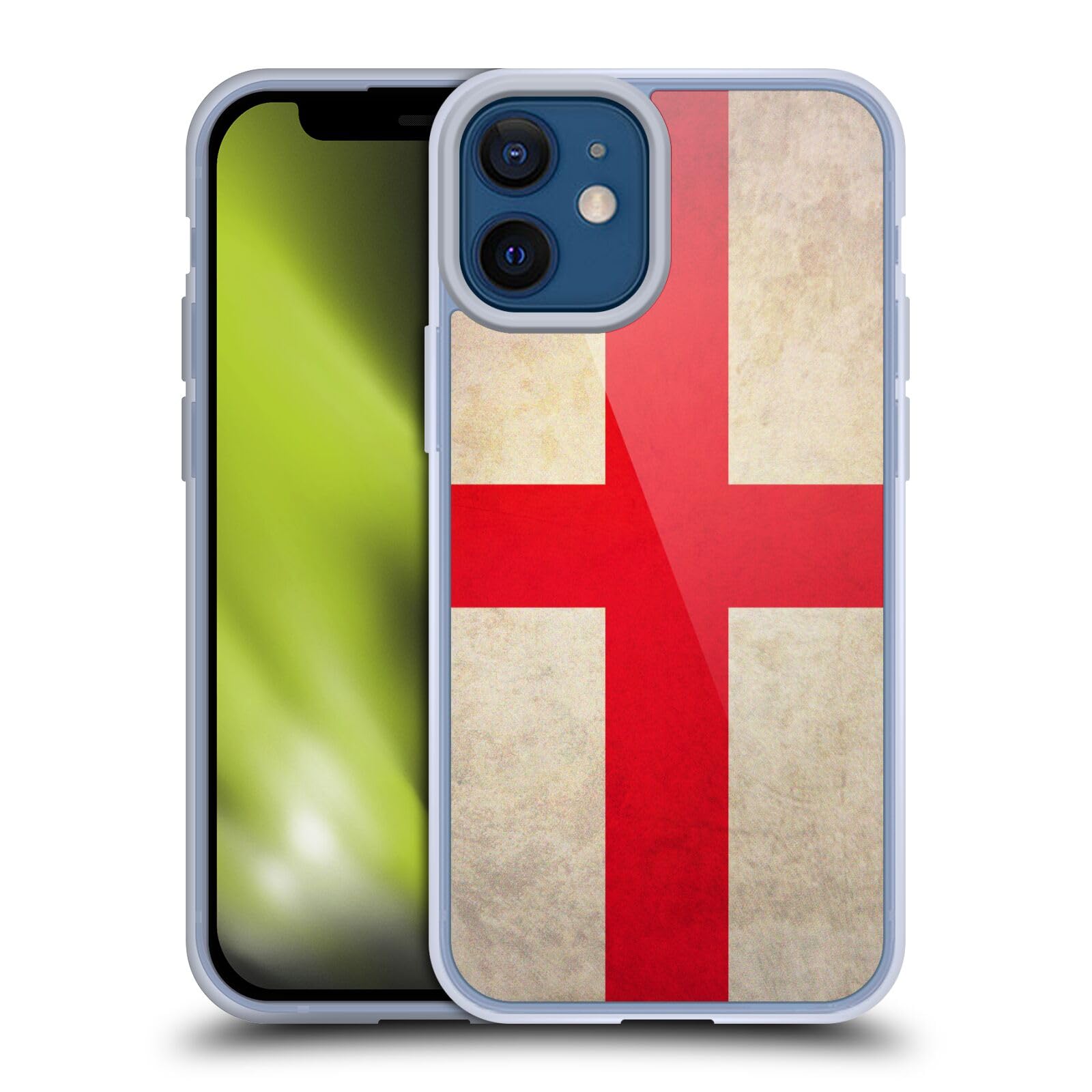 England St. George Vintage Flags Soft Gel Phone Case for Apple iPhone 12 Mini - Durable Protective Cover with Classic British Design for Everyday Use & Travel