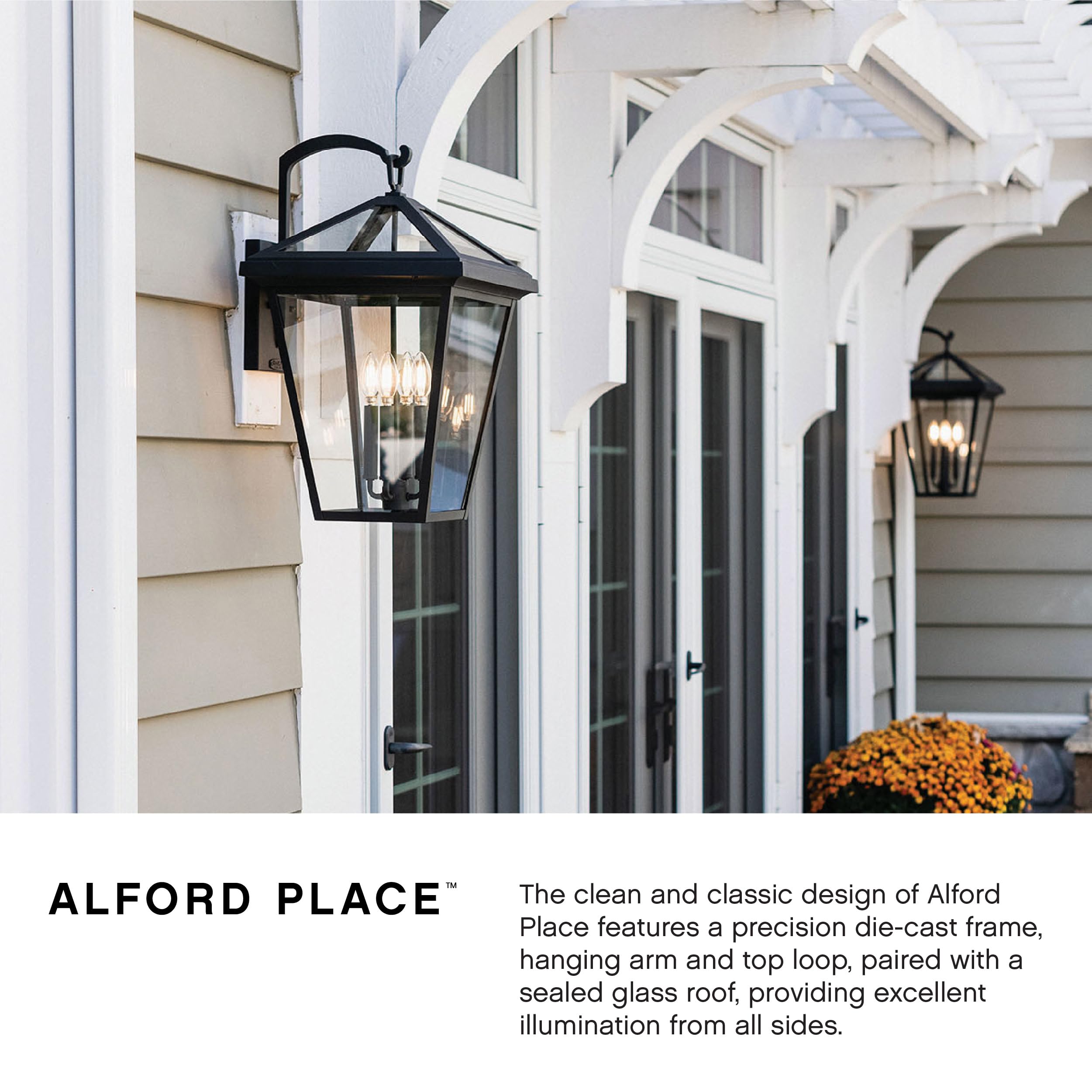 Hinkley Alford Place 2560OZ Medium Outdoor Wall Mount Lantern - Die Cast Aluminum Frame, Sealed Clear Glass - Oil Rubbed Bronze - Perfect for Porch, Patio, and Garden Lighting