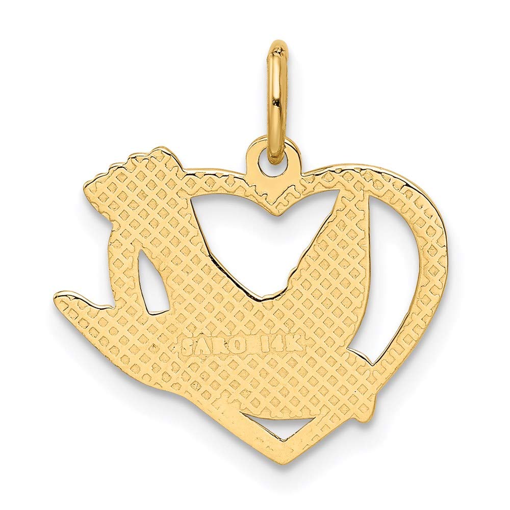 14k Gold Peace Dove Heart Pendant - Elegant Jewelry for Gifts & Special Occasions