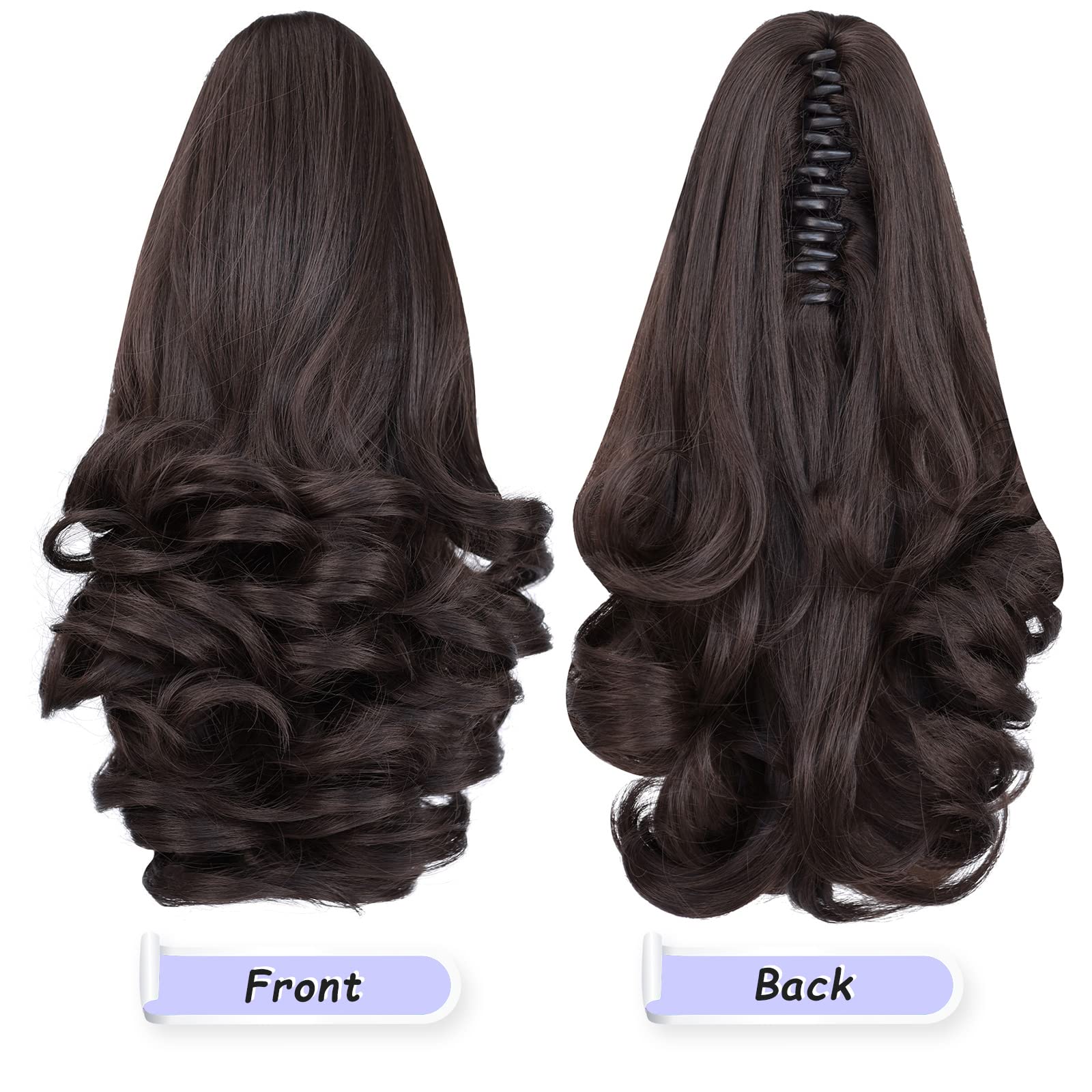 Natural Straight Ponytail Hair Extension with Claw Clip - Seamless Blonde Brown Black Hairpiece for Women - Perfect for Parties, Weddings & Everyday Styling