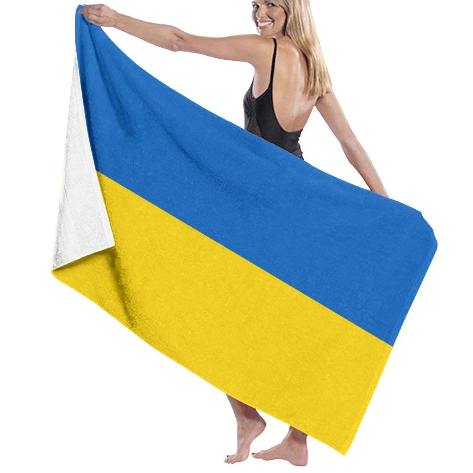 Ukrainian Flag Beach Towel - Soft Microfiber Quick Dry Bath Towel for Adults & Kids, Large Lightweight Blanket for Pool, Picnic, Travel, Camping and Outdoor Activities