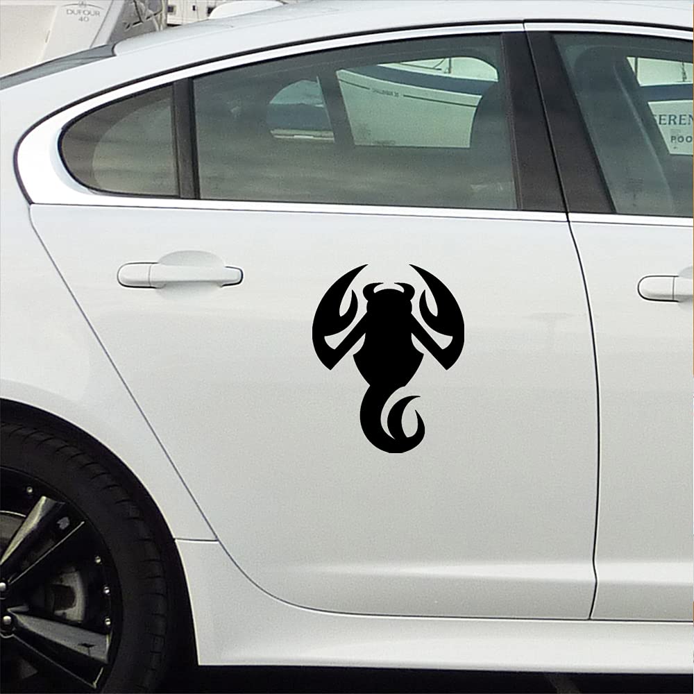 Premium Waterproof Vinyl Decal Stickers - Scorpion Animal Design (Set of 2, Black) for Laptop, Phone, Helmet, Car Window, Bumper, Mug - Perfect for Outdoor Enthusiasts, Bikers, and Home Decor