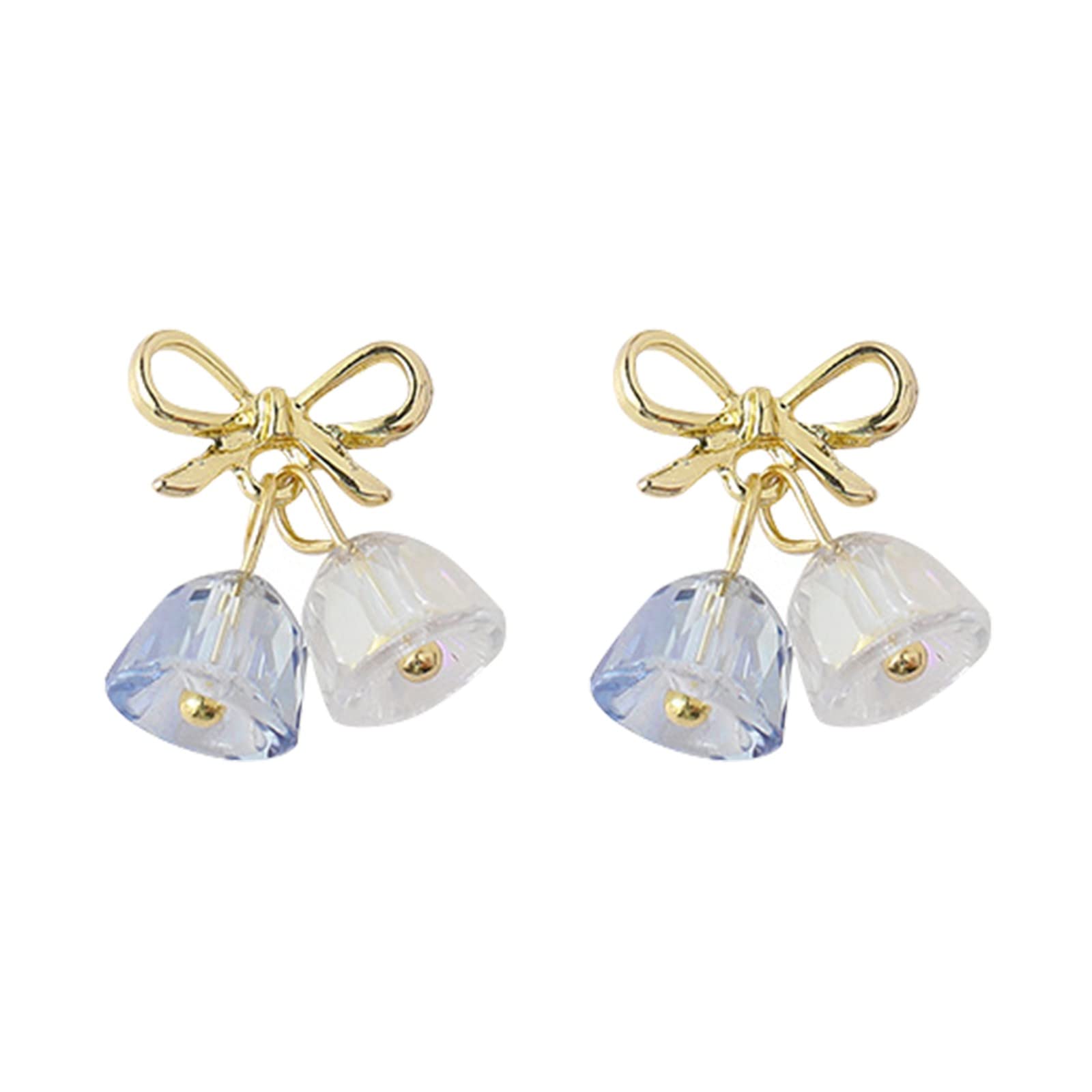 Elegant Silver Dangle Pendant Earrings for Women - 17KM Rhinestone Crystal Bow Drop Earrings | Lightweight Studs for Party, Wedding & Daily Wear