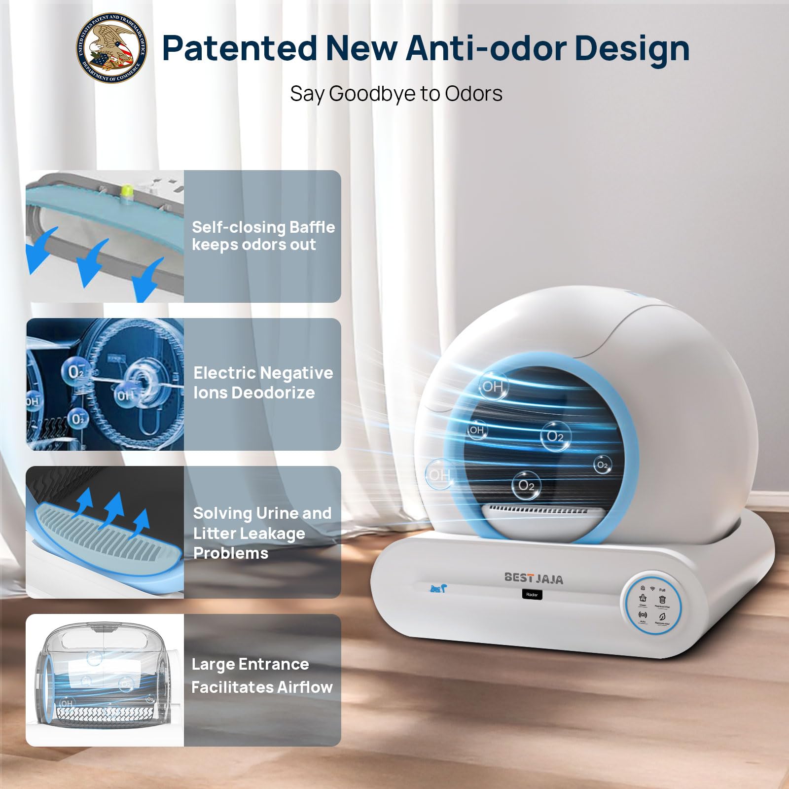 2025 Upgraded Self Cleaning Litter Box - Automatic Cat Litter Box with Mat & Cleaning Tools, 68L+9L Large Capacity Smart Cat Litter Robot, APP Controlled for Multiple Cats (Blue) | Perfect for Busy Pet Owners & Multi-Cat Households