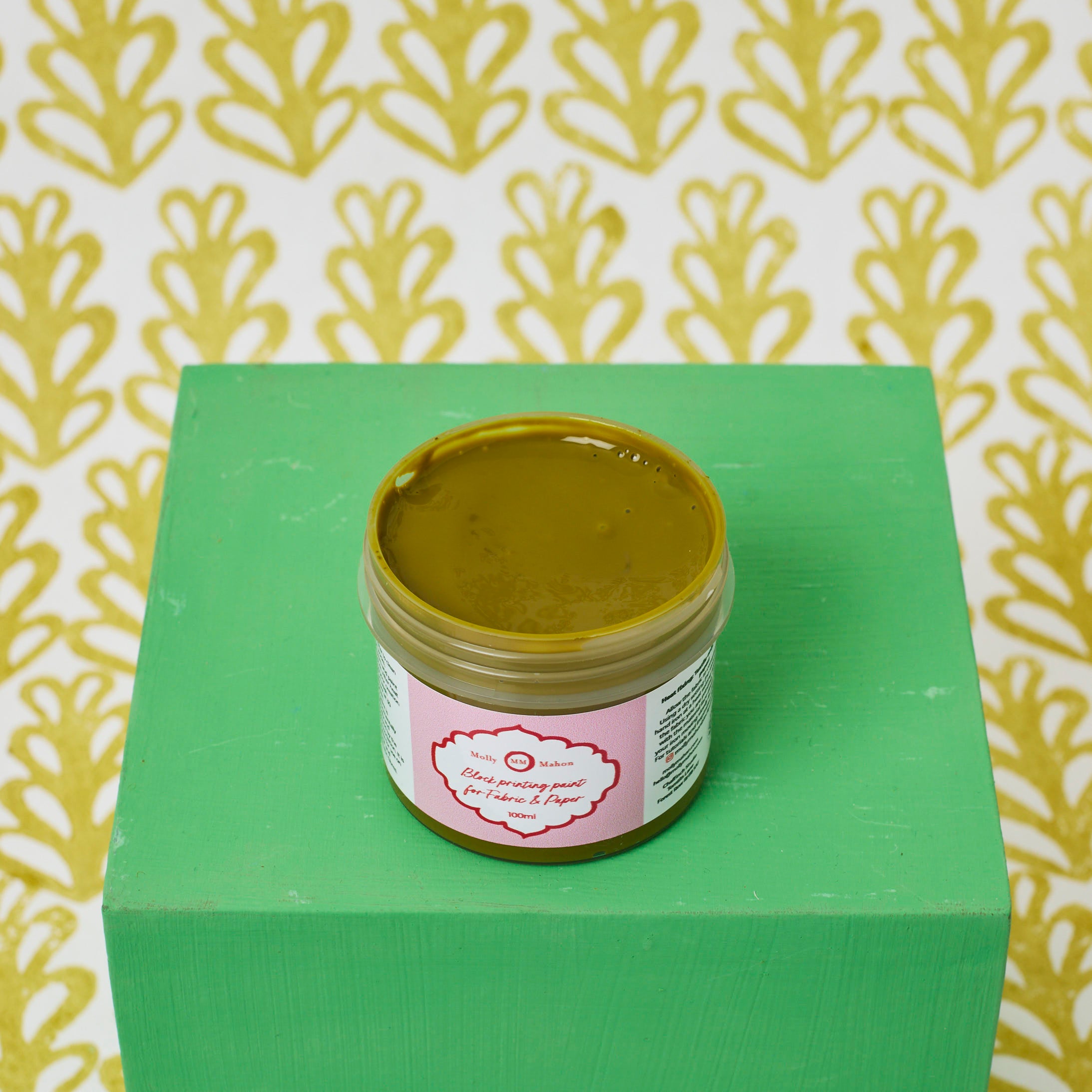 Natural Block Printing Paint Sap Green - Eco-Friendly Fabric Dye for DIY Crafts, Batik & Textile Art - Perfect for Home Decor & Handmade Gifts
