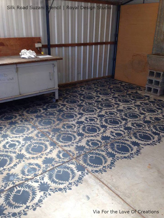 Handmade Silk Road Suzani Wall Stencil - Traditional Floral Pattern for DIY Home Decor, Wall Painting & Boho Interior Design