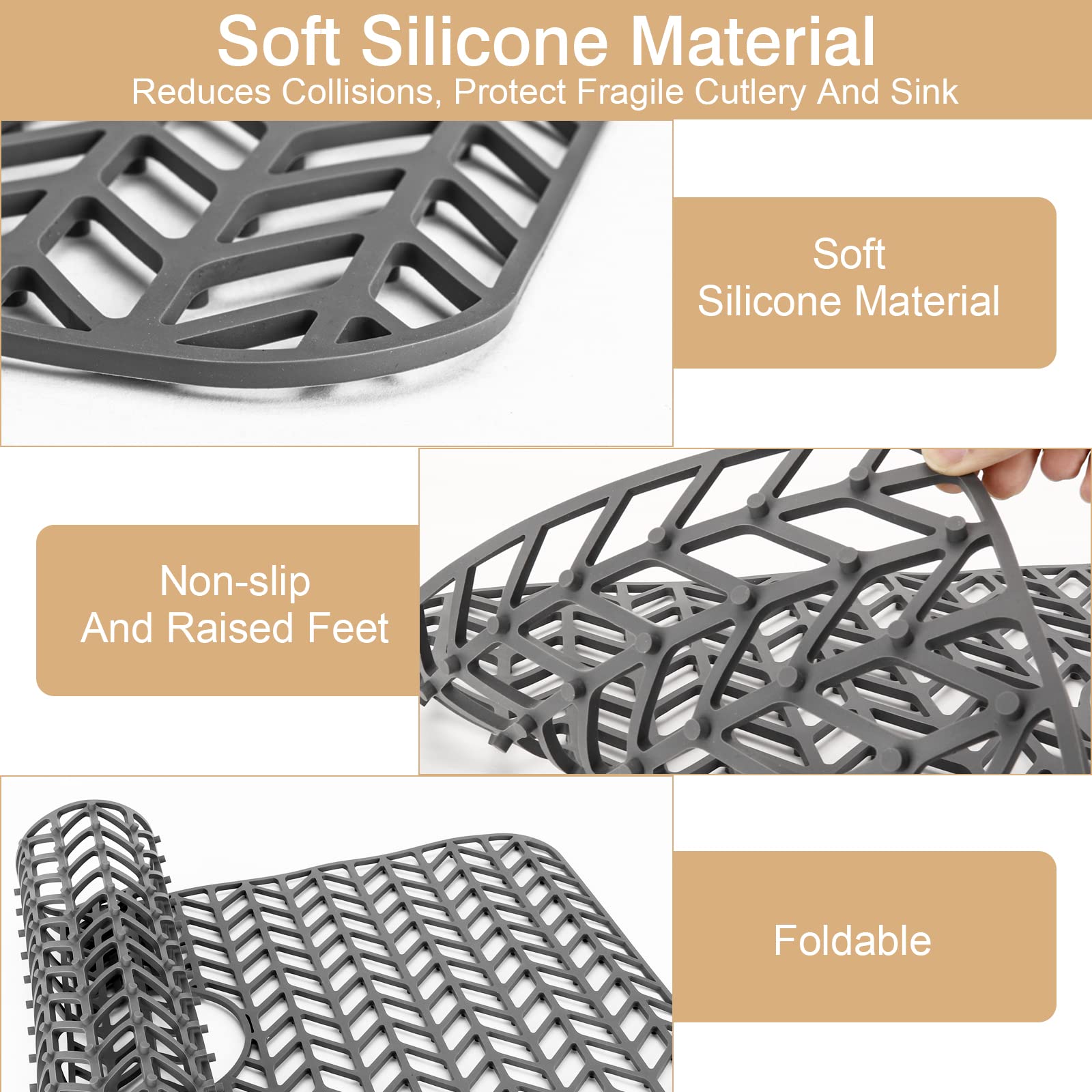 Non-Slip Silicone Sink Protector Mat - 26