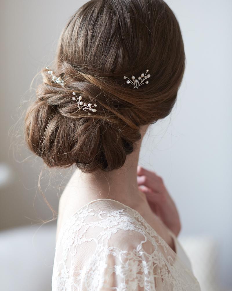 Freshwater Pearl Hair Pins for Women - Elegant Bridal Hair Accessories Set of 3 - Perfect for Weddings, Prom, Parties & Special Occasions