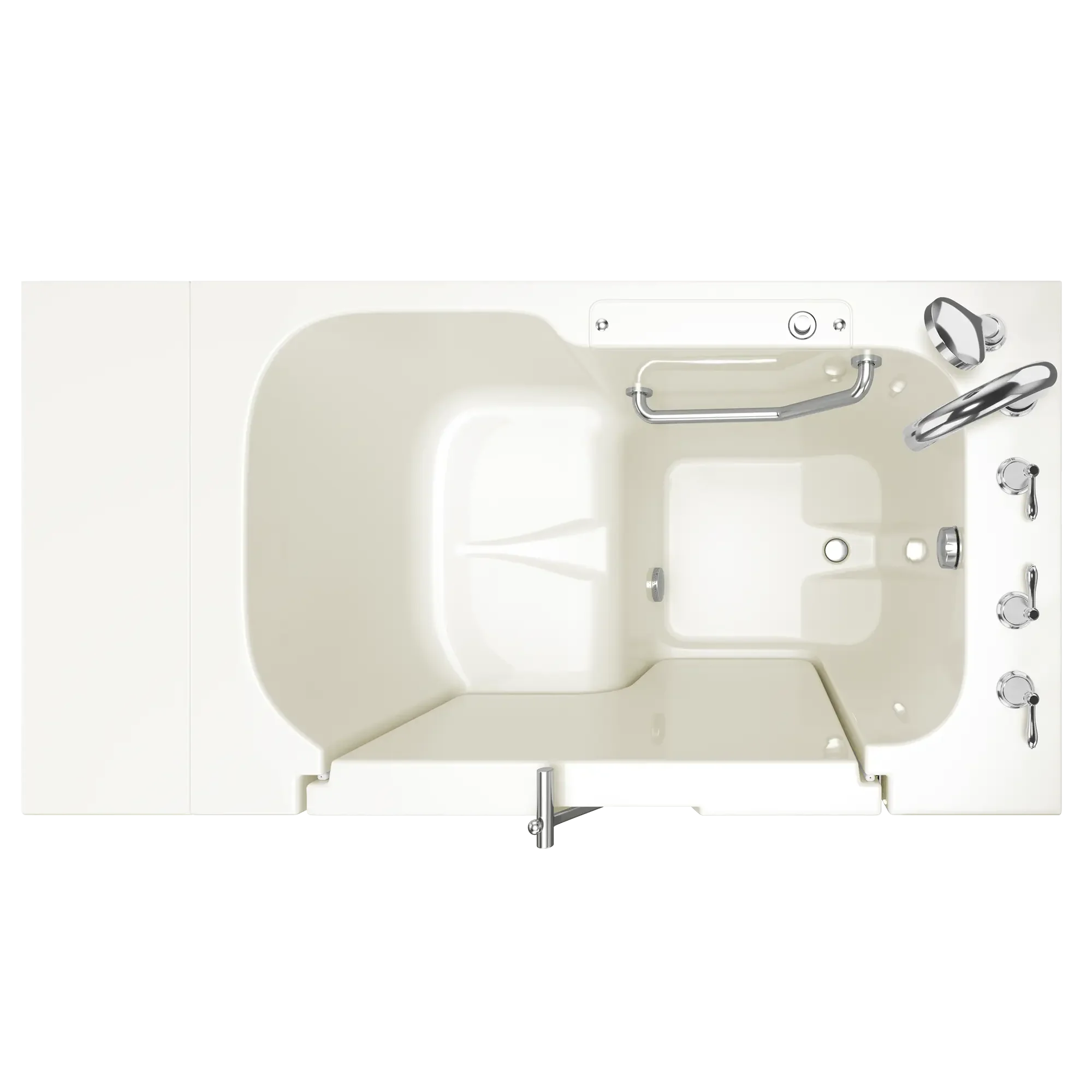32 x 52 Inch Gelcoat Walk-In Bathtub with Soaker System & Right Hand Drain - Non-Slip Safety Tub for Elderly & Mobility Accessible Bathing - Perfect for Home Spa Relaxation & Hydrotherapy