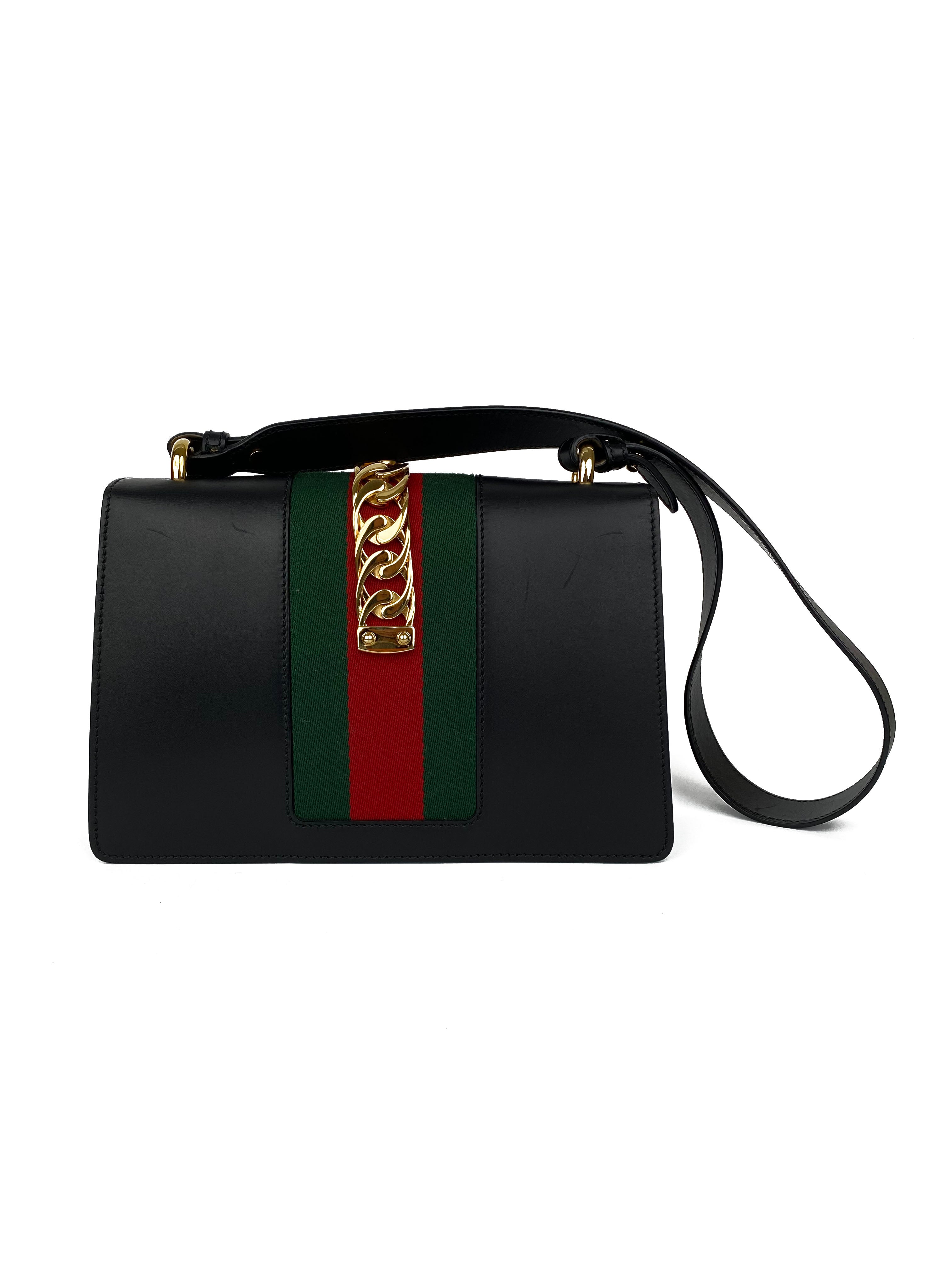 Gucci Black Small Sylvie Bag - Luxury Leather Crossbody Handbag for Women | Perfect for Parties, Dates & Everyday Use